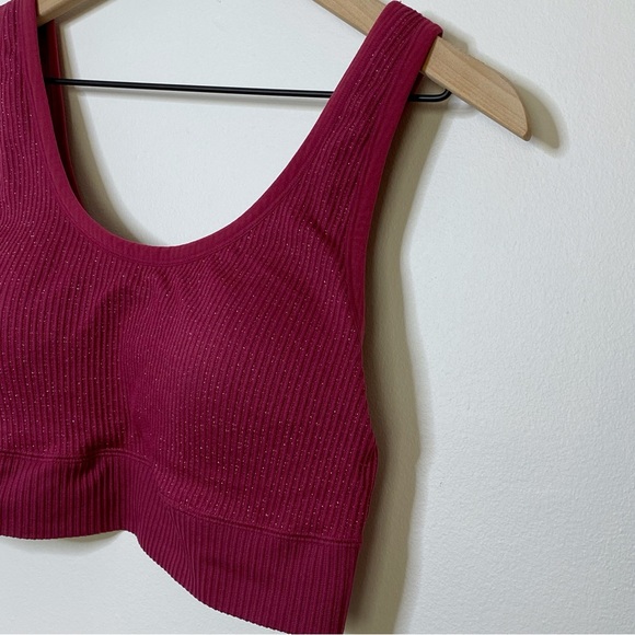 Torrid Curve Raspberry Ribbed Lurex Wire Free Bralette - Picture 4 of 9